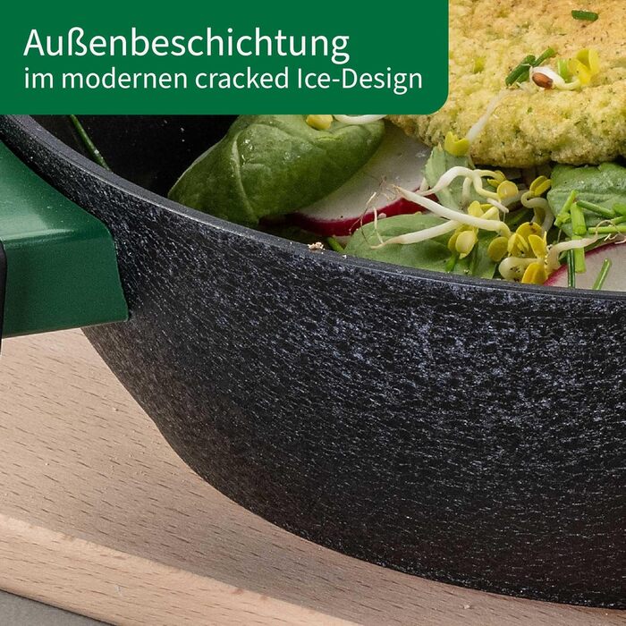 Grill-сковорода FACKELMANN Chefkoch Hamburg керамічна 28 см з антипригарним покриттям, з переробленого алюмінію, для всіх типів плит та духовки