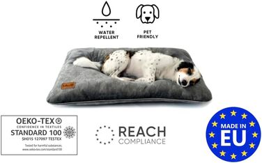 М'яке ліжко-подушка для собак та котів. Зміцнена, м'яка, безпечна для тварин. Розміри: L 80 x B 50 x H 8 см, колір: жовтий