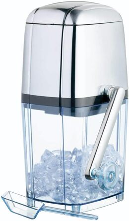 BarCraft Ice Crusher for Cocktails, with Ice Scoop, Plastic and Stainless Steel, 15.5 x 13.5 x 28cm, Transparent/Silver