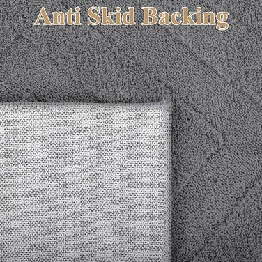 Килимок для вітальні SHACOS з коротким ворсом, сірий, 120 x 160 см. Геометричний килим з 3D ефектом, антиковзаюча підкладка, для спальні, їдальні