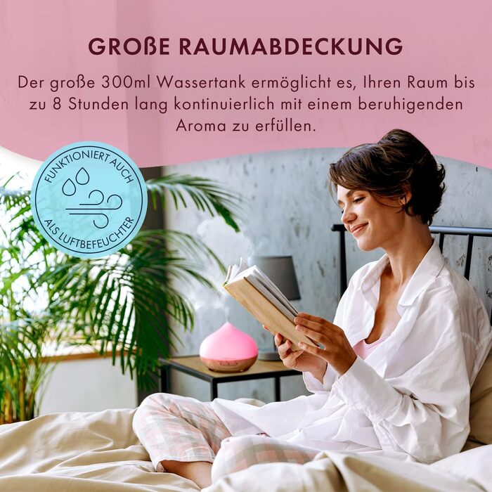 Аромадифузор ультразвуковий The Body Source 300 мл з LED-підсвіткою та таймером - зволожувач повітря для дому, офісу, спа. Підтримка ефірних олій.