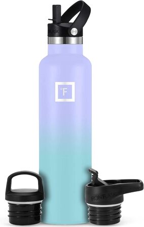 Термос-пляшка IRON °FLASK з нержавіючої сталі з 3 кришками - ізольована, герметична, для спорту, школи, фітнесу, кемпінгу. Без BPA
