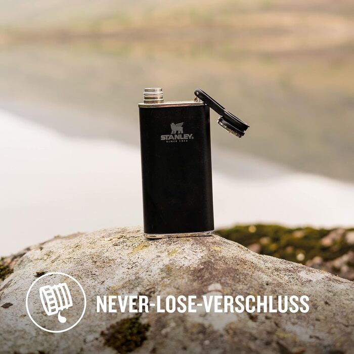 Термос Stanley Classic Wide Mouth 236ml з кришкою Never-Lose - нержавіюча сталь, широке горлечко, BPA-Free, матовий чорний