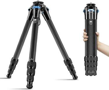 Штатив SIRUI AM-225 з вуглецевого волокна, 127 см, з кульковою головкою 360°, для фото та відео, легкий, компактний, професійний, 5 секцій, швидка фіксація, вантажопідйомність 6 кг