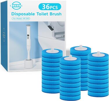 Electric Toilet Brush and Holder, Leebein Electric Toilet Bowl Scrubber Kit with 8 Replaceable Brush Heads, Disposable Toilet Brush with 6 Cleaning Refills, 2 Grout Brushes (Replacement Brush 36)