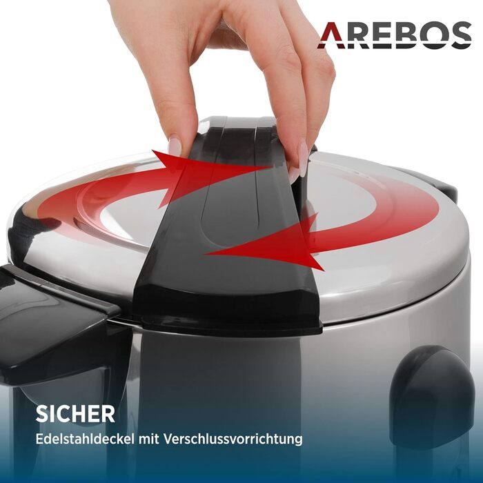 Arebos Glühwein Cooker 1650 W | Hot Beverage Dispenser | 20 L | with drip tray, tap, thermostat, and overheat protection | Temperature setting from 30-110 °C