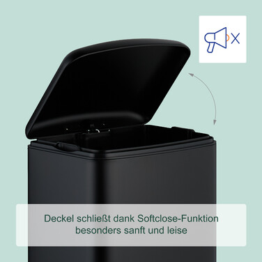 Relaxdays Kitchen Trash Can 30 Liter with Trash Bags