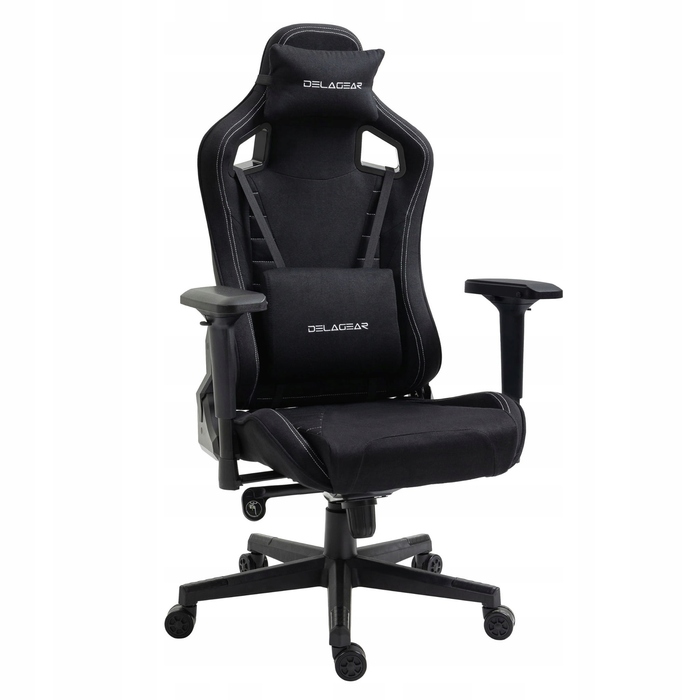 Ігрове крісло Delagear G 808, чорне, оббивка з тканини
