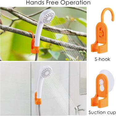 Portable Outdoor Shower, 2 Flow Modes, IPX7 Waterproof, with LED Light, 4400mAh Battery, USB Charging, Electric Shower Pump, Suitable for Hiking/Backpacking, Travel, Beach, Pets, Flowers