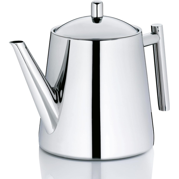 Kela Teapot with infuser, stainless steel teapot 1.7 l ANCONA, teapot for loose leaf tea and tea bags, tea maker, silver