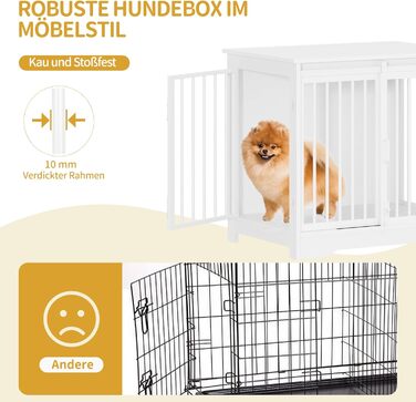 Сучасний вольєр для собак Hzuaneri DFC84301B, 69x49x64.5 см, з 2 дверцятами, для дому