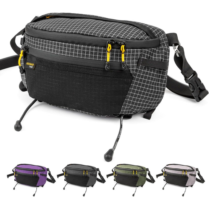 Чоловіча поясна сумка на пояс, чорна, ультралегка, водонепроникна, з нейлону, для спорту, подорожей, прогулянок з собакою