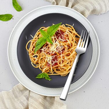 Набір столових приборів Herogo на 6 осіб (36 предметів) з нержавіючої сталі. Включає виделки, ножі, ложки, спеціальні ножі для стейку. Підходить для дому та ресторану, миється в посудомийній машині. Квадратний дизайн.