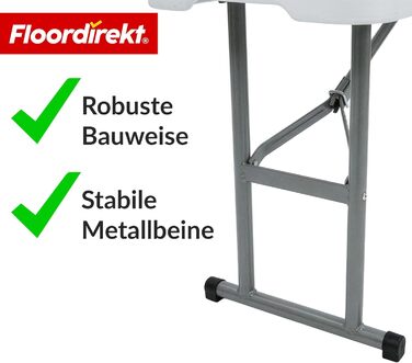 Зручний розкладний садовий стіл Floordirekt Buffettisch для відпочинку на терасі, балконі або кемпінгу - 183x76 см, матеріал: пластик, на 6 осіб