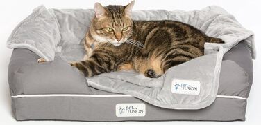 Крісло-лежанка для собак та котів PetFusion Ultimate Memory Foam, сірий колір, 64 x 51 x 14 см