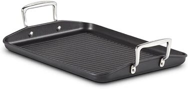 Гриль-плита Le Creuset алюмінієва з антипригарним покриттям, 35x27 см, для всіх типів плит, індукція, антрацит/срібло