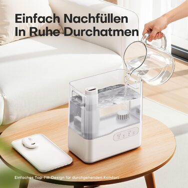 Зволожувач повітря AROEVE 5L з аромадифузором, нічним світлом та таймером, тихий ультразвуковий зволожувач для дитячої кімнати, рослин