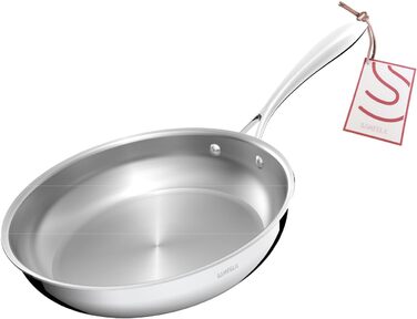 Нержавіюча сковорода 28 см, 5-шарова, для посудомийної машини та духовки, індукційна, рівномірний розподіл тепла