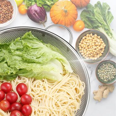 Ситечко для кухні YC Kitchen з нержавіючої сталі, 28,5 см - сито для макаронів, овочів та фруктів, придатне для миття в посудомийній машині