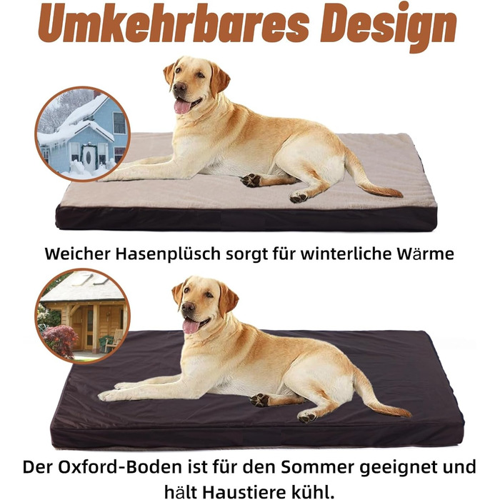 Ортопедичний лежак для собак малого та середнього розміру, трансформується (холодне/тепле), знімний та пральний, водонепроникний, темно-сірий, 75x50x7 см, розмір M