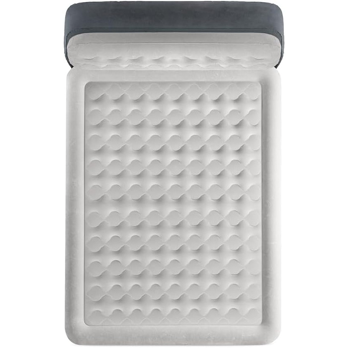 Надувна ліжко Intex Queen Dura-Beam з вбудованим електричним насосом та спинкою, сіра, розмір Single