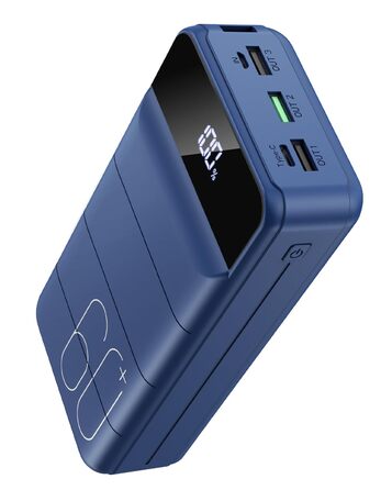 Power Bank 60000mAh 22,5W USB-C: Зовнішній акумулятор для смартфонів, планшетів, блакитний