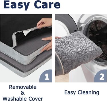 WESTERN HOME Dog Bed Dog Basket Large Dogs Orthopedic Dog Bed Dog Sofa Waterproof 106x76x10cm Dog Beds with Washable Cover Dog Basket Large Dogs, Grey