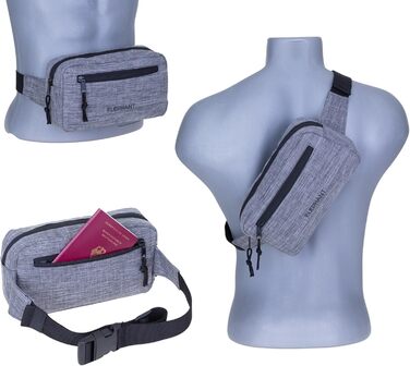 Сумка на пояс для жінок та чоловіків, велика міська сумочка, сумка через плече, спортивна сумка-шоппер, сумка-елемент для подорожей (сіро-чорна 13027)