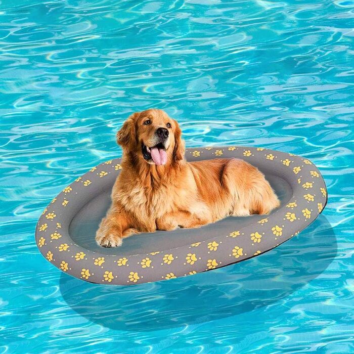 Ginkago Inflatable Boat Dog Boat Pet Air Mattress Swimming Pool Beach Toy (Grey)