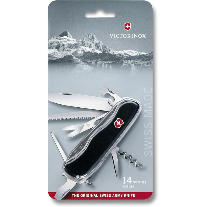 Мультитул Victorinox Outrider: Швейцарський ніж з 14 функціями, чорний