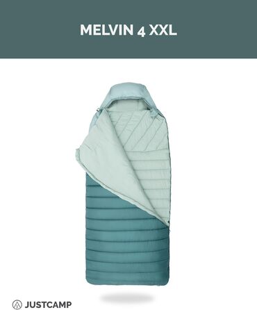Спальний мішок Justcamp Melvin XXL 4 сезони для дорослих, м'ятний колір