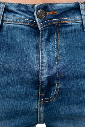 Чоловічі джинси Cipo & Baxx: блакитні джинси з еластаном, 5 кишень, контрастна вишивка (42W/32L)