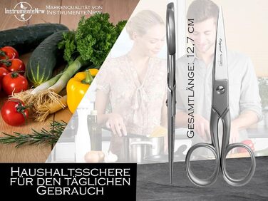 Multipurpose Scissors from Solingen Kitchen Scissors Household Scissors 5 inches Made in Germany Universal Scissors with one-sided micro-serrations perfect for household tasks 12.7 cm Stainless Steel, Rustproof