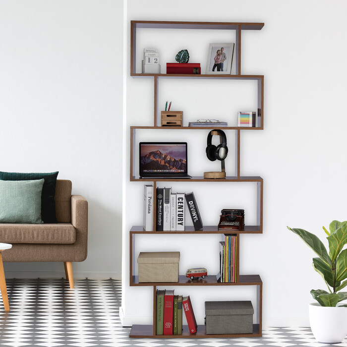 Relaxdays Tall Bookshelf Brown