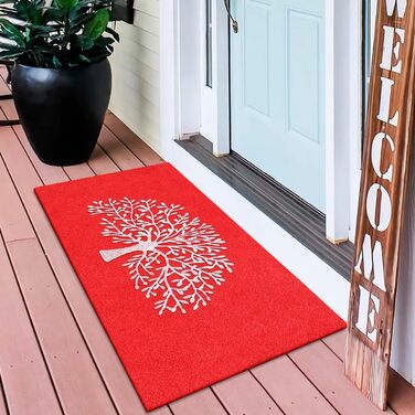 Килимок для підлоги AOAOPQ Tree of Life - антиковзаючий килимок для дому та вулиці (60x90 см, дерево & сірий)