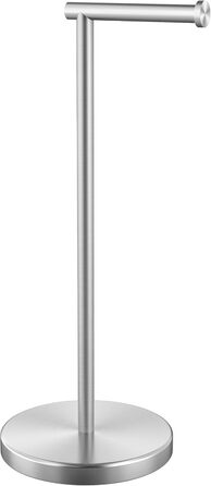 Stainless Steel Freestanding Toilet Paper Holder with Weighted Base - Brushed SUS304 Finish