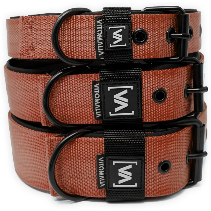 Нашийник для собак середнього розміру, 4 см, з неопреновою підкладкою, коричневий, нержавіюча сталь