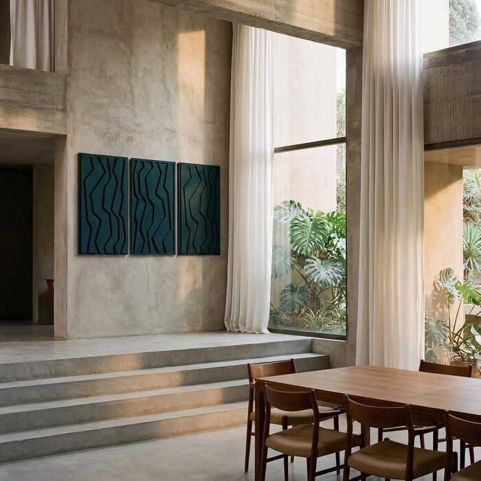 Набір акустичних панелей NIC’BRUX (3 шт.), 80x44 см, звукопоглинаючі настінні панелі з PET-фільцу для вітальні, офісу та студії, смарагдово-зелені