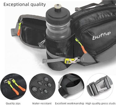Спортивна поясна сумка на пояс для собак, для тренувань, велосипеду, бігу, піших прогулянок, чоловіча/жіноча (Чорний)