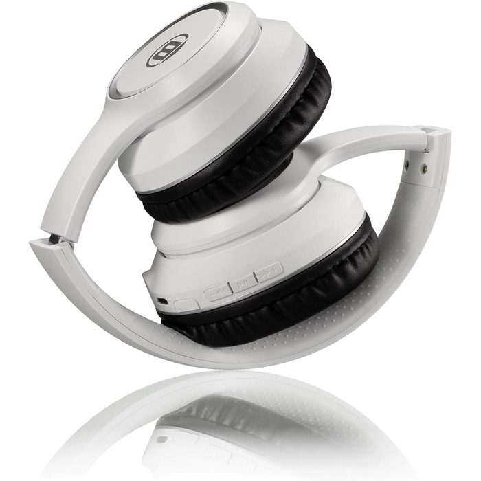 Навушники Bresser Bluetooth Over-Ear з мікрофоном для геймінгу та дзвінків, 3.5 мм, білі