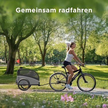 Фаркоп для велосипеда з собакою - Складаний фаркоп для собак до 40 кг з відбивачами, сумісний з електровелосипедами, чорний (сірий)