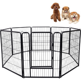 Набір вольєрів для собак Subtlety з дверима та ґрунтовими анкерами: портативний вольєр для цуценят та собак, для саду та кемпінгу (8 шт.)