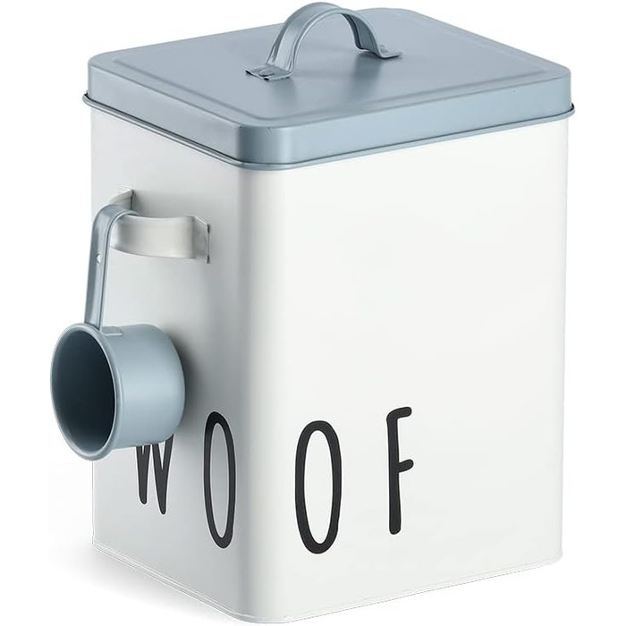 Кормниця для собак Zeller 19218 'Woof', метал, білий/блакитний, 23,4 x 16,2 x 23,2/25,8 см