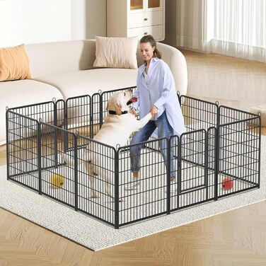 Вольєр для цуценят, ігровий майданчик, вольєр для цуценят з дверцятами та засувом, огорожа для тварин, загін для собак, вольєр для кроликів, металеві з'єднання, 65 x 80 см (8 перегородок)