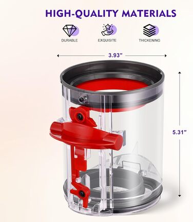 Контейнер для пилу сумісний з пилососом Dyson V12 Detect Slim/V10 Digital Slim, замінна частина, артикул 965272-01