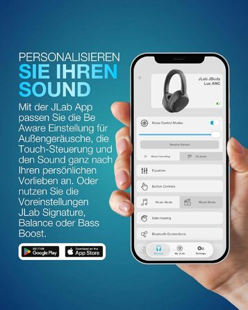 Бездротові накладні навушники JLab JBuds LUX ANC з активним шумозаглушенням, Bluetooth, темно-синій (Marineblau)