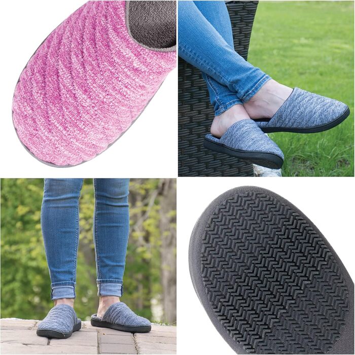 Тапочки-клоги Isotoner Andrea для жінок, Space Knit, фіолетові, 37/38 EU