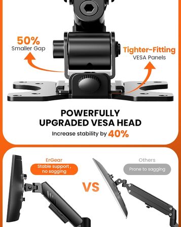 Кріплення для монітора ErGear 2 монітори, регульоване, для екранів 13-32