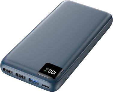 Power Bank SOARAISE 27000mAh з LED-дисплеєм: зарядний акумулятор для телефону та планшета (блакитний)