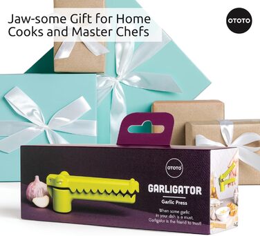 OTOTO Alligator Garlic Press with Ergonomic Handle - Fun Gifts